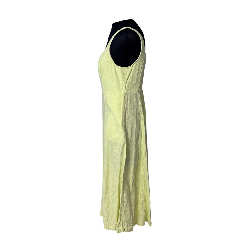 Old Navy Womens Yellow Linen Blend Sundress Sleeveless Smocked Back Size M - Picture 2 of 11